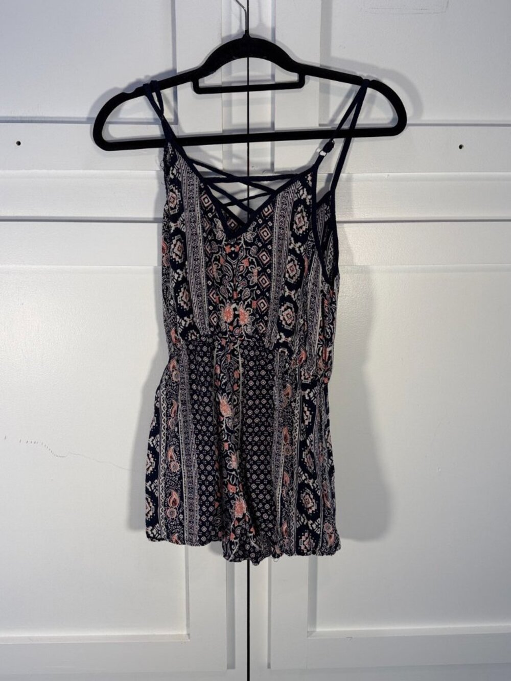 Angie Navy Patterned Romper S - Picture 3 of 8